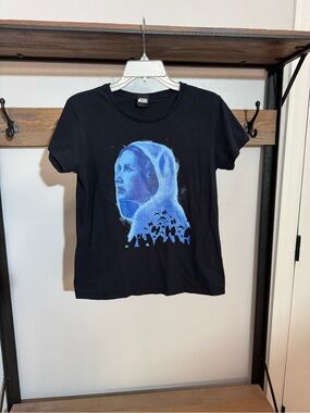 Disney Star Wars tee shirt Princess Leia classic holographic ‘Help Me Obi-Wan’